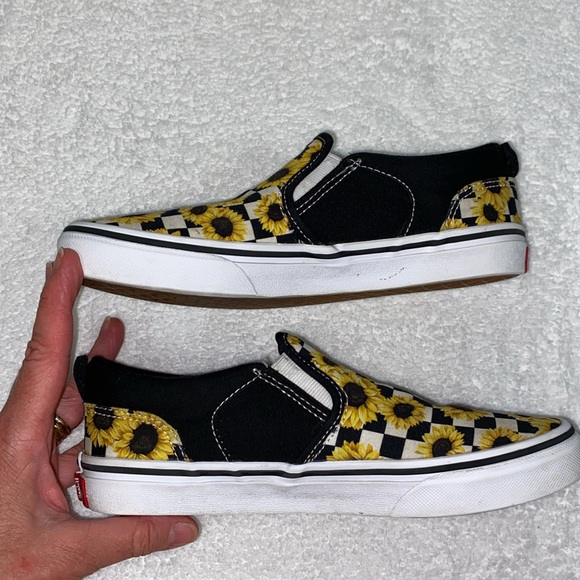 Vans Asher Sunflower Slip On Sneakers Size US Missy 4.5 - Picture 7 of 9